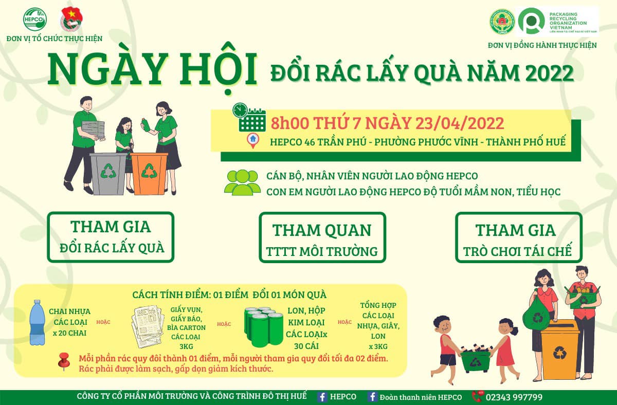 Ngày hội đổi rác lấy quà 23/4/2022